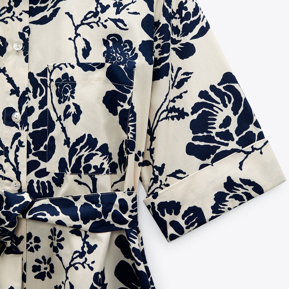 Zara FLORAL PRINT DRESS - Picture 9 of 11